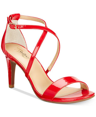 Thalia Sodi Women's DARRIA2 Fabric Open Toe Formal T-Strap Sandals Red Size 9