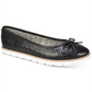 White Mountain Women's Ballet Flats Perforated Delgado Ballet Flats Black Size 7 M