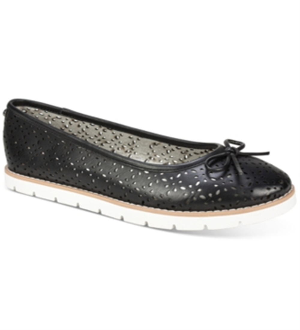 White Mountain Women's Ballet Flats Perforated Delgado Ballet Flats Black Size 7 M