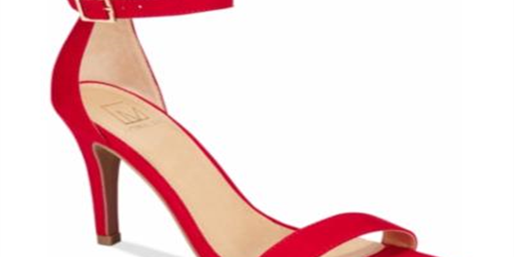 Material Girl Women's Blaire5 Faux Suede High Heel Dress Sandals Red Size 10 M
