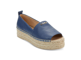 DKNY Women's Mer Leather Open Toe Casual Espadrille Sandals Blue Size 7.5