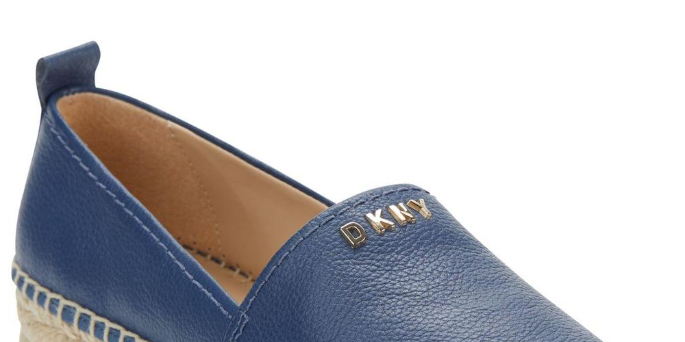 DKNY Women's Mer Leather Open Toe Casual Espadrille Sandals Blue Size 7.5