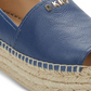 DKNY Women's Mer Leather Open Toe Casual Espadrille Sandals Blue Size 7.5
