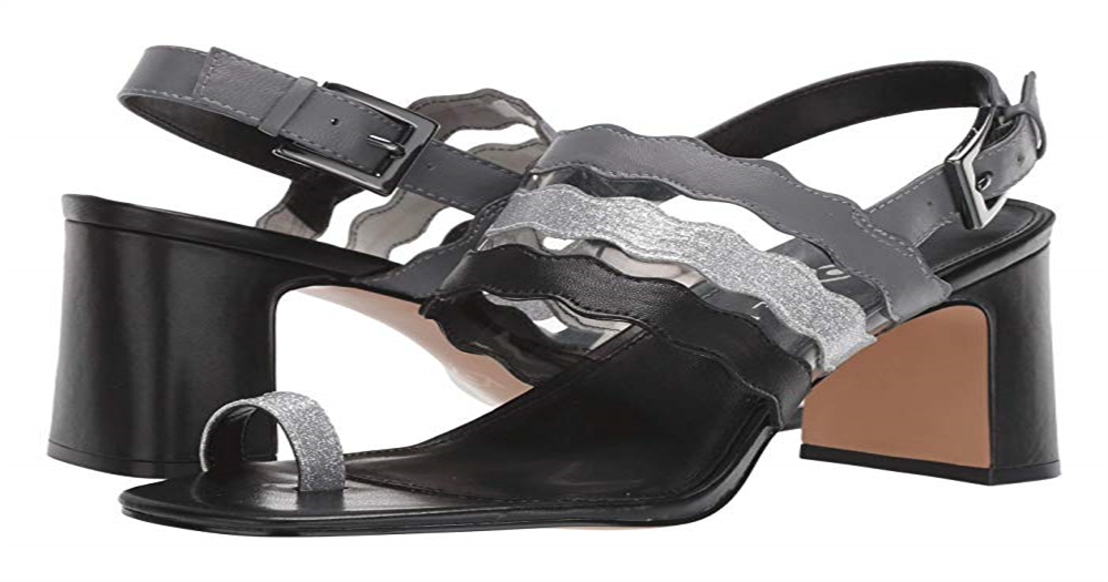 Katy Perry Women's the Sense Leather Open Toe Casual Mule Sandals Black Size 8.5M