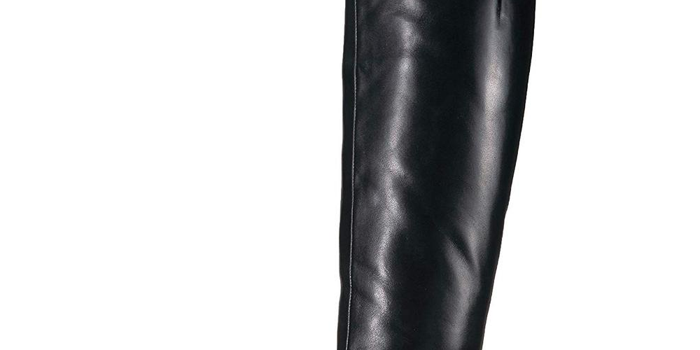 Ralph Lauren Women's Elberta Faux Fur Pointed Toe Mid Calf Rainboots Black Size -6 B
