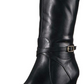 Ralph Lauren Women's Elberta Faux Fur Pointed Toe Mid Calf Rainboots Black Size -6 B