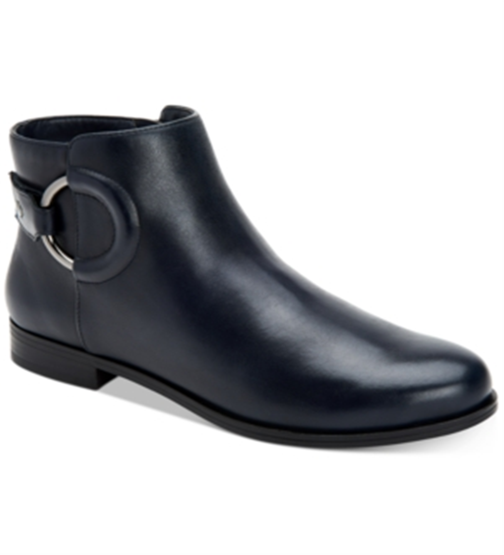 Alfani Women's Step 'N Flex Avvia Leather Booties Blue Size 7.5 M