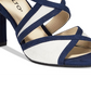 Rialto Women's Ria Fabric Peep Toe Ankle Strap D-orsay Pumps Navy Size 5.5