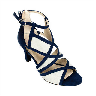 Rialto Women's Ria Fabric Peep Toe Ankle Strap D-orsay Pumps Navy Size 5.5