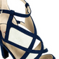 Rialto Women's Ria Fabric Peep Toe Ankle Strap D-orsay Pumps Navy Size 5.5