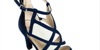 Rialto Women's Ria Fabric Peep Toe Ankle Strap D-orsay Pumps Navy Size 5.5