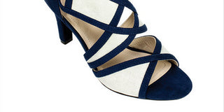 Rialto Women's Ria Fabric Peep Toe Ankle Strap D-orsay Pumps Navy Size 5.5