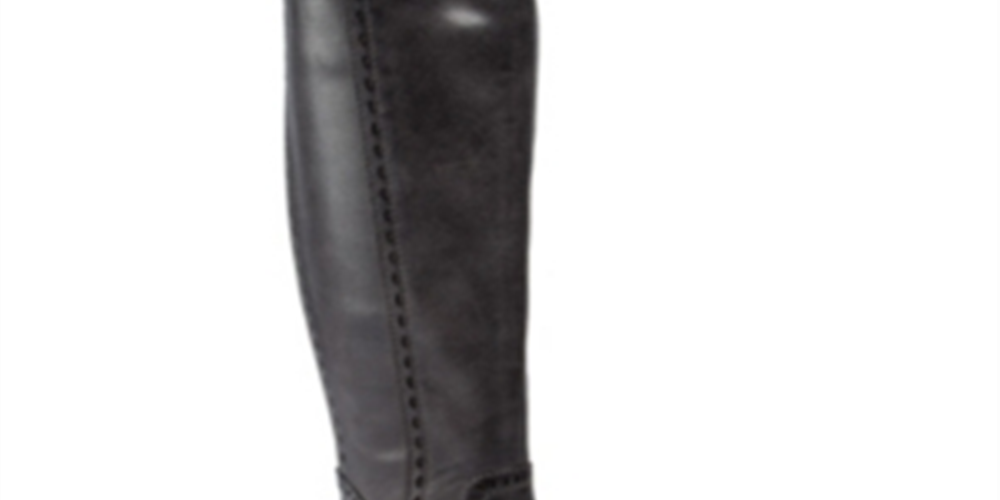 BareTraps Women's Abram Faux Leather Wide Calf Riding Boots Gray Size 9M