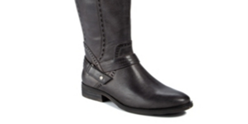 BareTraps Women's Abram Faux Leather Wide Calf Riding Boots Gray Size 9M