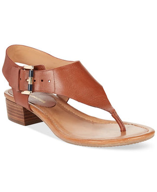 Tommy Hilfiger Women's Sandals DBRLL Kitty II Leather Sandal Brown Size 6M