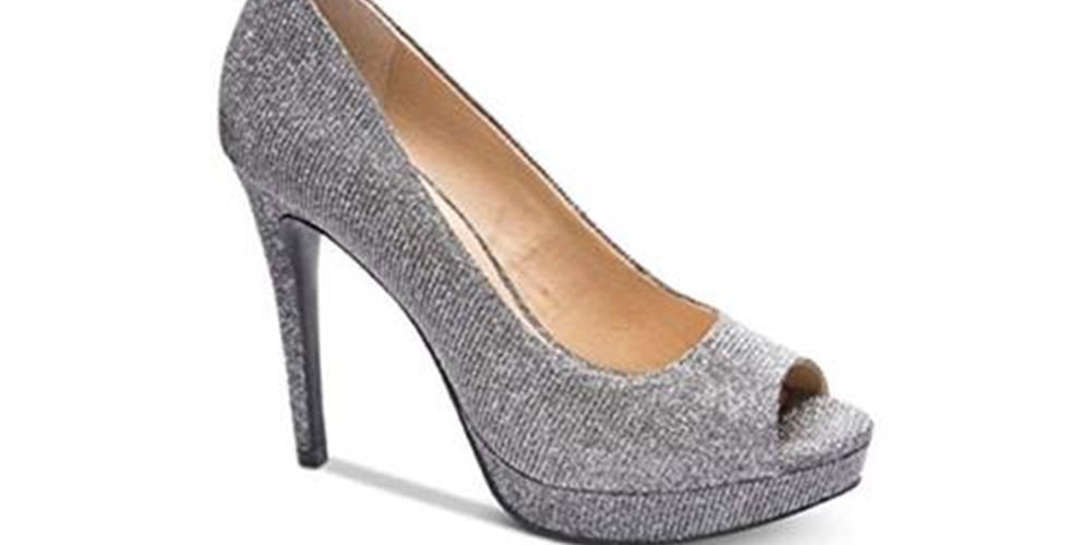 Chinese Laundry Women's Haley Fabric Peep Toe Classic Pumps Silver Size 6.5 M
