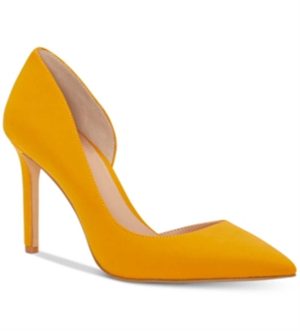 INC International Concepts Women's Kenjay Leather Pointed Toe D-orsay Pumps Yellow Size 6 M