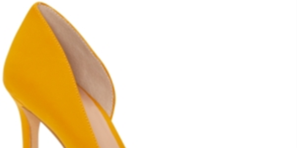 INC International Concepts Women's Kenjay Leather Pointed Toe D-orsay Pumps Yellow Size 6 M