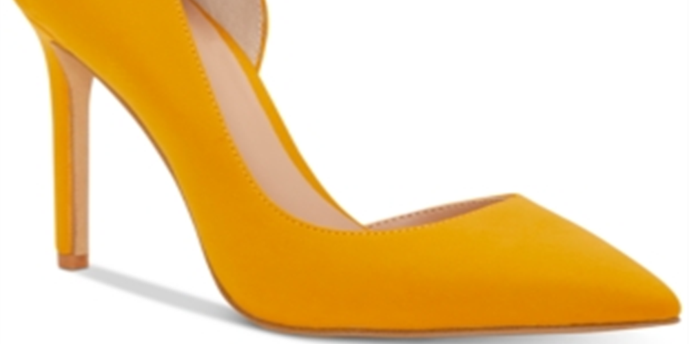 INC International Concepts Women's Kenjay Leather Pointed Toe D-orsay Pumps Yellow Size 6 M