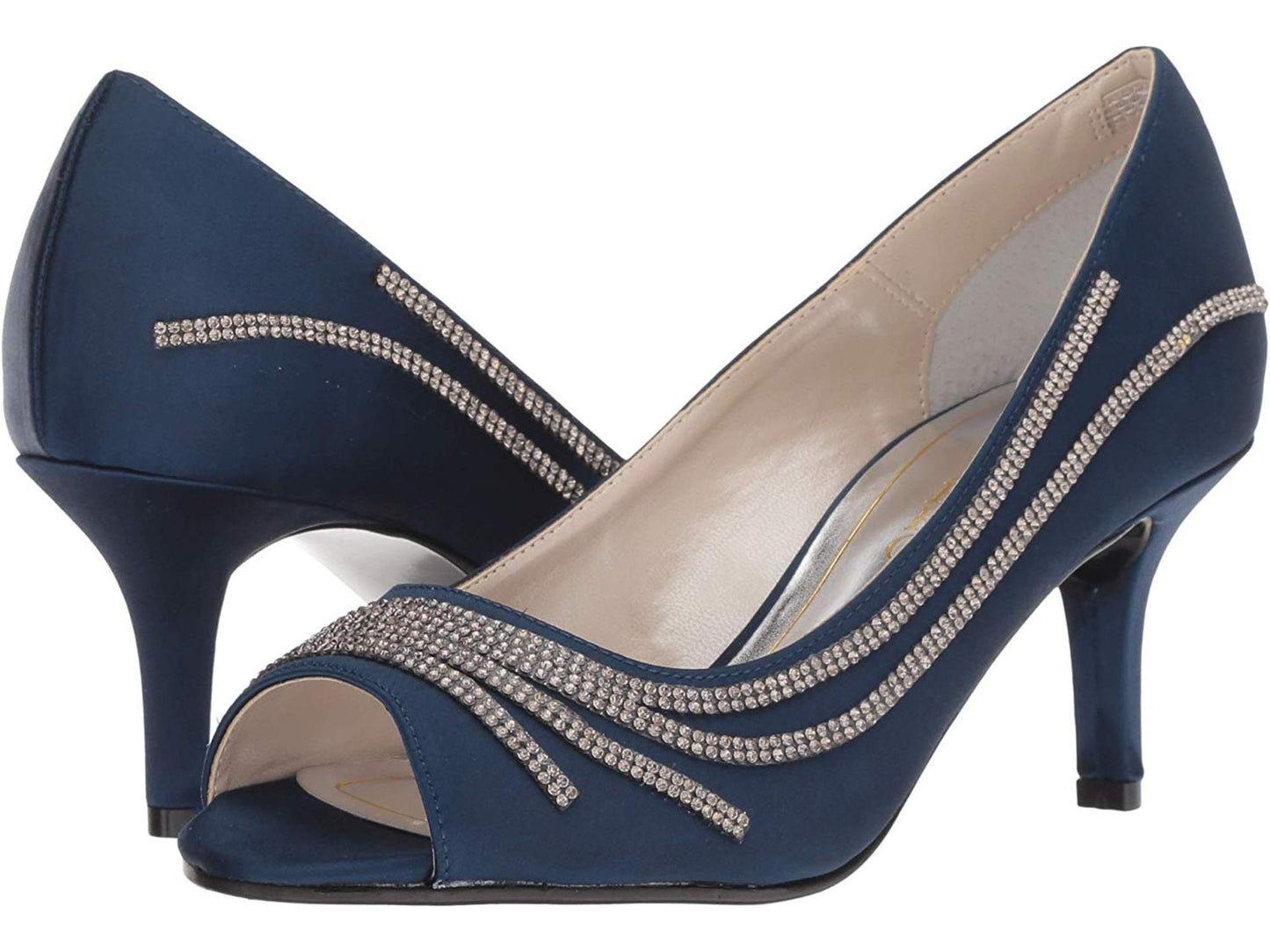 Caparros Women's Oz Peep Toe Classic Pumps Blue Size 6.5 M