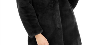 Apparis Women's Eloise Notch Collar Dress Faux Fur Coat Black Size XX-Large