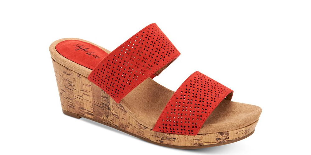 Style & Co Women's Jacelin Wedge Sandals Black Size 8 M