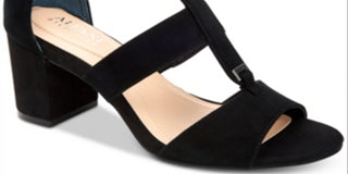 Alfani Women's Elianaa Fabric Open Toe Casual Strappy Sandals Black Size 6 M