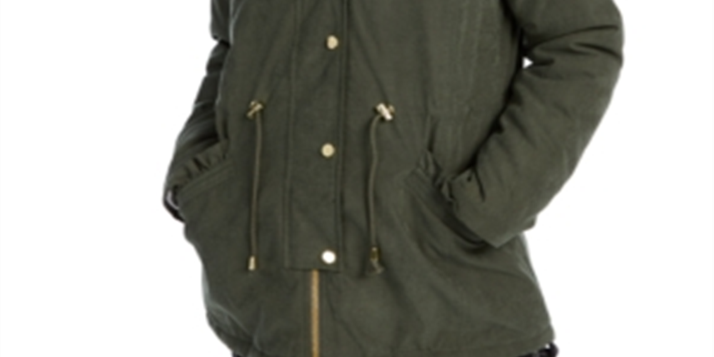 Celebrity Pink Women's Winter Faux Fur Parka Coat Green Size X-Large