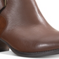 American Rag Women's Strappy Comfort Round Toe Block Heel Zip up Leather Booties Brown Size 9 M