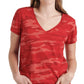 Lucky Brand Women's V Neck Printed Cotton T-Shirt Red Size Large