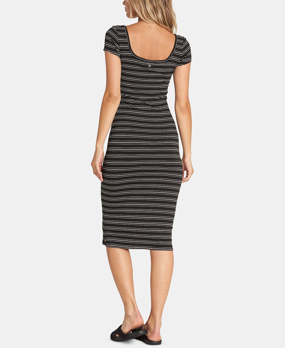 Billabong Junior's Day Night Striped Midi Dress Black Size Large