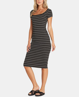 Billabong Junior's Day Night Striped Midi Dress Black Size Large