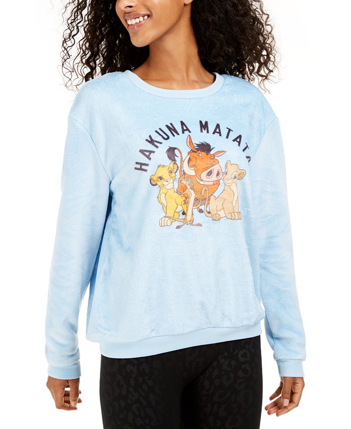 Disney Junior's Hakuna Matata Plush Sweatshirt Blue Size Small