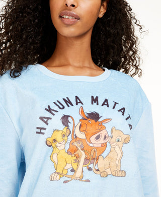 Disney Junior's Hakuna Matata Plush Sweatshirt Blue Size Small