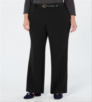 Charter Club Women's Plus Tummy Slimming Relaxed Fit Trouser Pants Black Size 24W