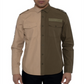 Sean John Men's Two-Tone Twill Shirt - Cornstalk Brown Size 3XL