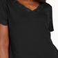 Karen Scott Cotton Scalloped V-Neck T-Shirt Black Size M