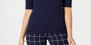 Charter Club Women's Button Shoulder Sweater Blue Size XX-Large