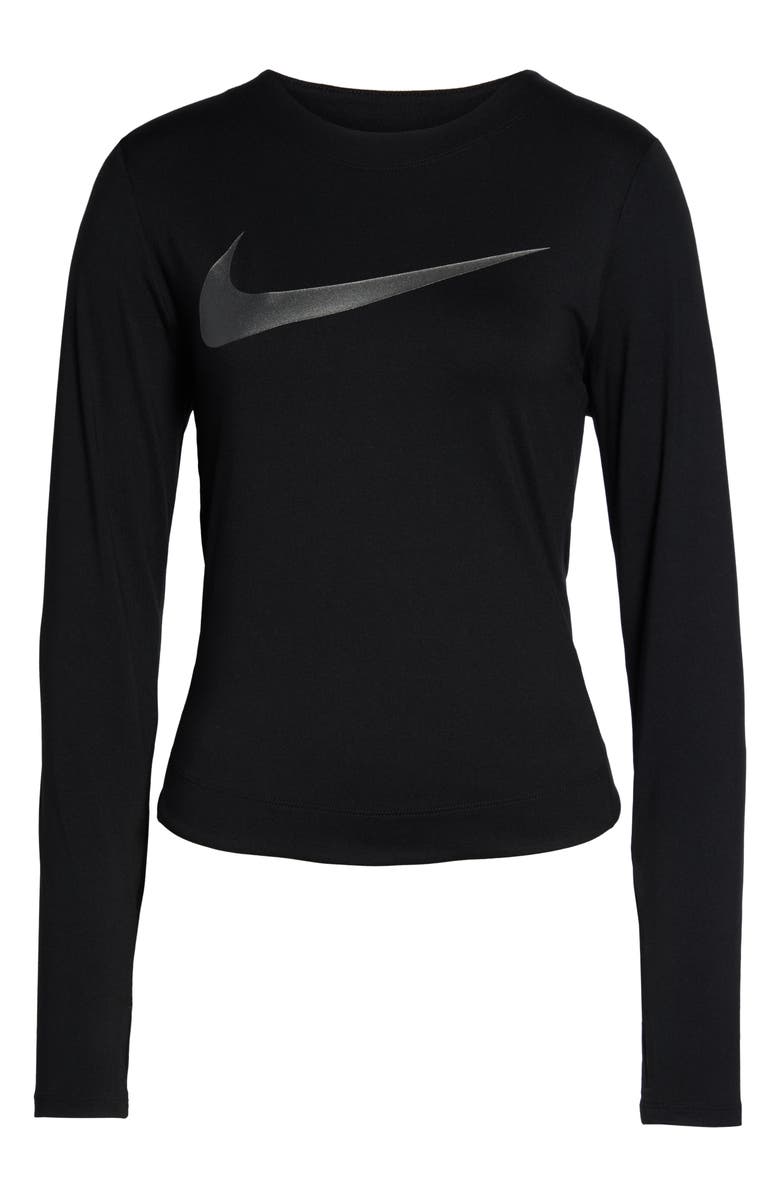 Nike Women's Dry Element Metallic-Logo Running Top Black  Size XL