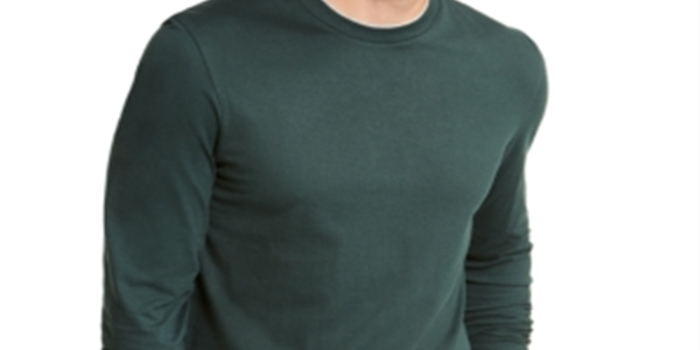 Club Room Men's Layering Ribbed Trim Casual Shirt Green Size XX-Large