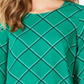 Charter Club Women's Printed 3/4 Sleeve Top Green Size Large