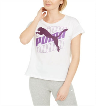 Puma Women's Modern Sports Graphic Tee -White Size L