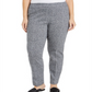 JM Collection Women's Plus Jacquard Straight Leg Pants -Gray Size 16W