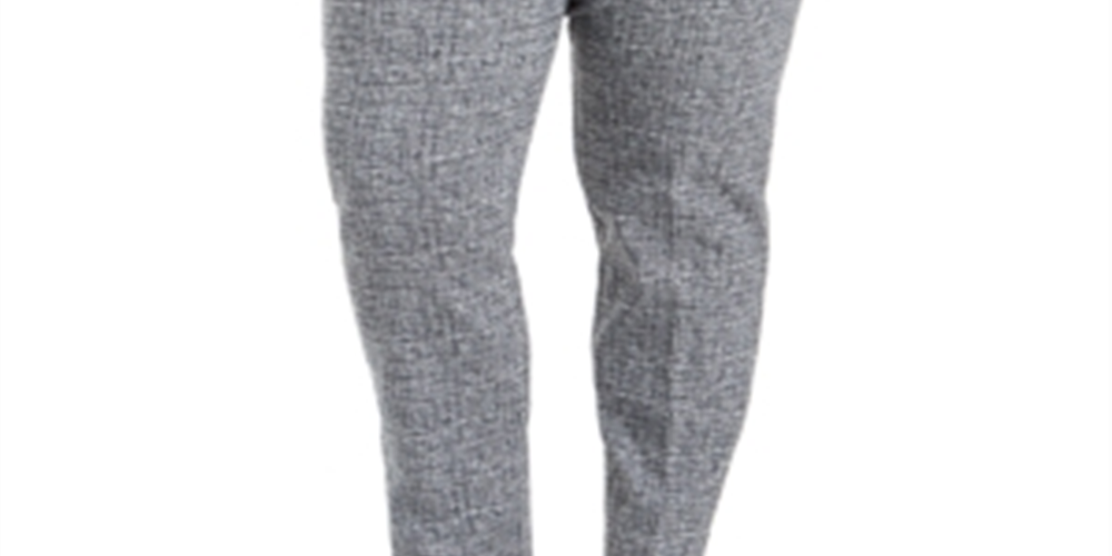 JM Collection Women's Plus Jacquard Straight Leg Pants -Gray Size 16W