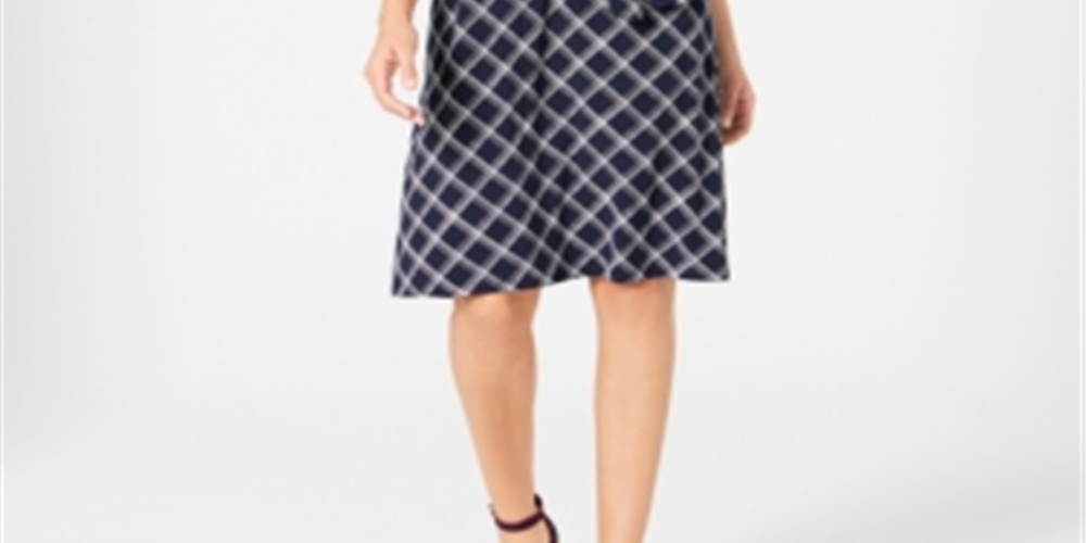Charter Club Women's Plaid Polo Shirtdress Blue Size X-Large