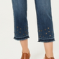 Style & Co Women's Grommet TrimStraight Leg Cropped Jeans Blue Size 6