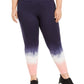 Ideology Women's Blurred Tie Dyed Leggings Purple Size 3X