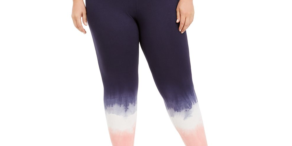 Ideology Women's Blurred Tie Dyed Leggings Purple Size 3X