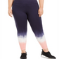 Ideology Women's Blurred Tie Dyed Leggings Purple Size 3X