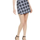 Bar III Women's Plaid Assymetric Mini Skirt Blue Size 10